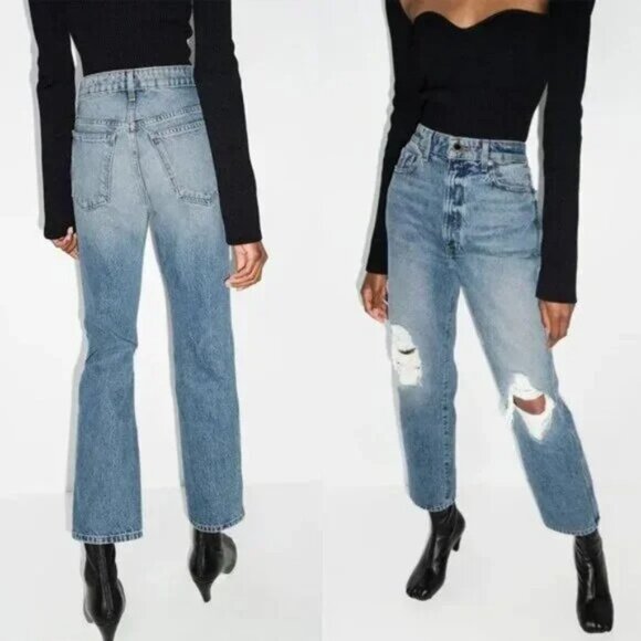 Khaite Abigail Straight Crop Jeans in Portland Size 29 - Picture 2 of 12